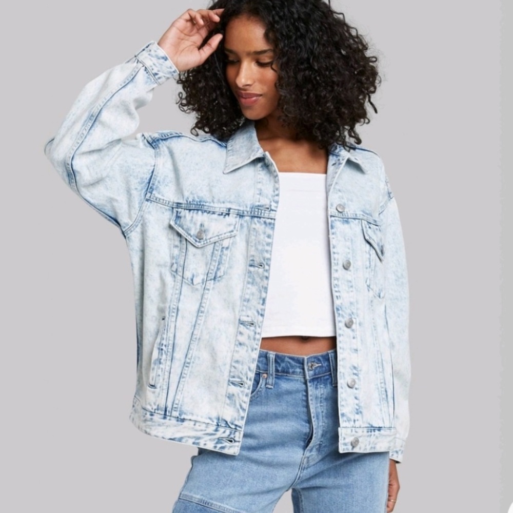 NWT Acid Wash Denim Jacket